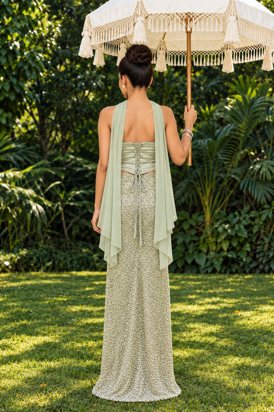 The Shabhnam Saree Set — back view